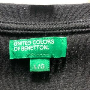 United Colors Of Benetton Black Tee with Green Label Patch